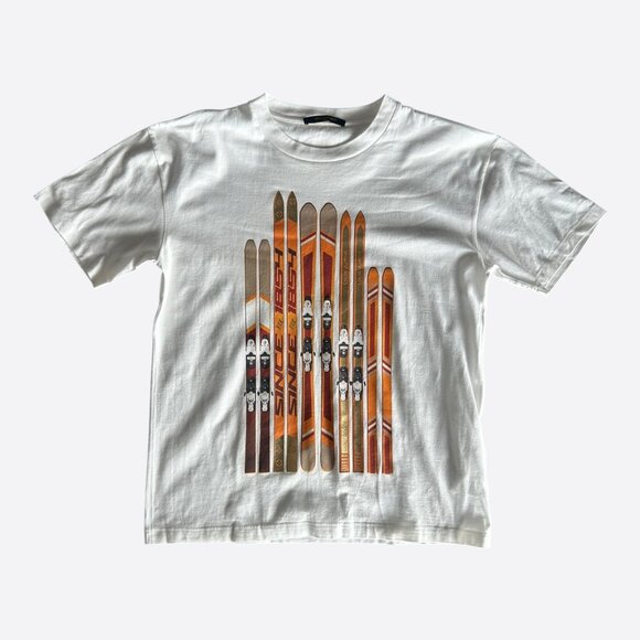 Louis Vuitton White Ski Graphic T-Shirt